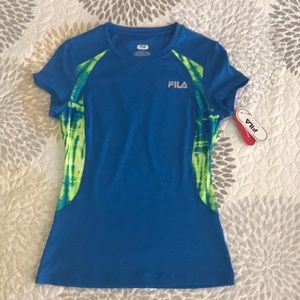 Fila blue tie dye athletic shirt